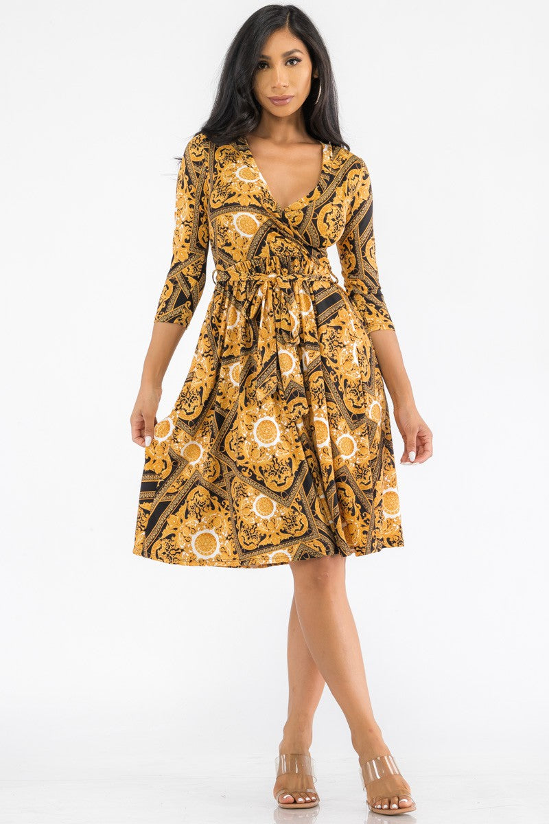 HH710X-BAROQ - MIDI WRAP DRESS