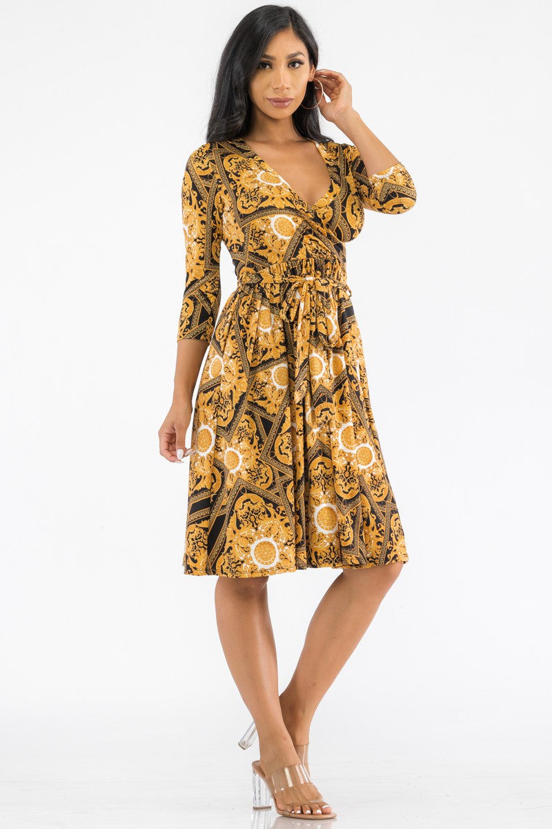 HH710X-BAROQ - MIDI WRAP DRESS