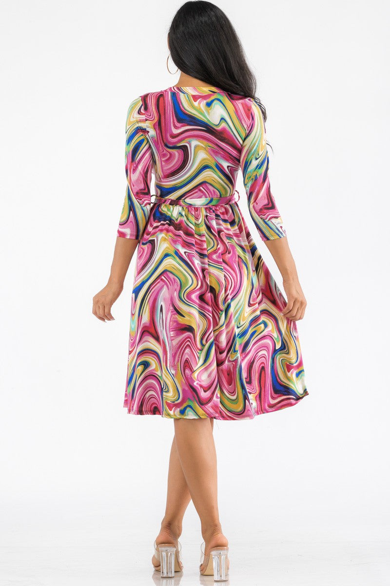 HH710R-SWIRL - VESTIDO CRUZADO MIDI