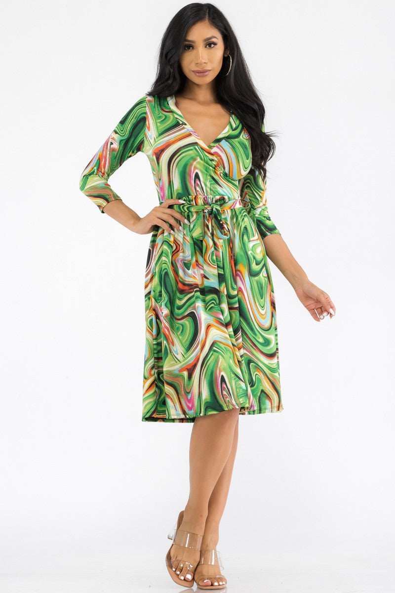 HH710R-SWIRL - VESTIDO CRUZADO MIDI