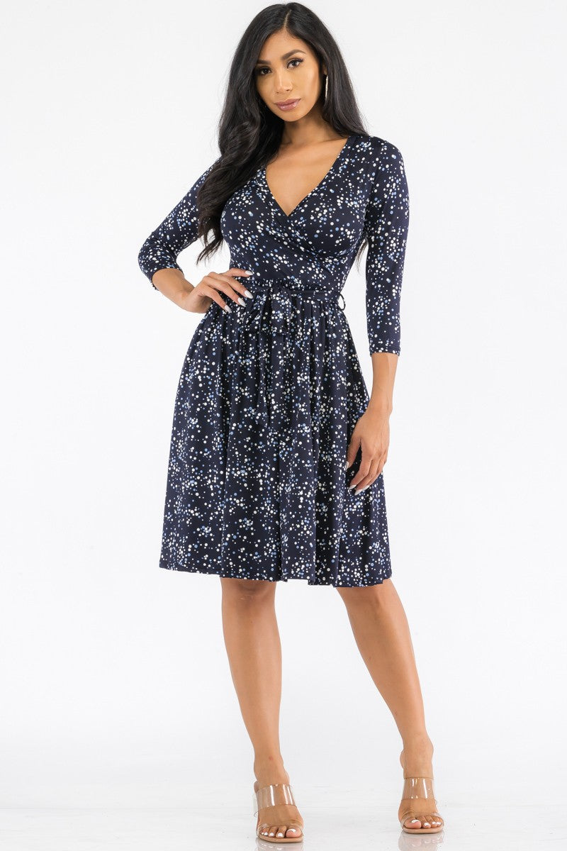 HH710R-PD - MIDI WRAP DRESS