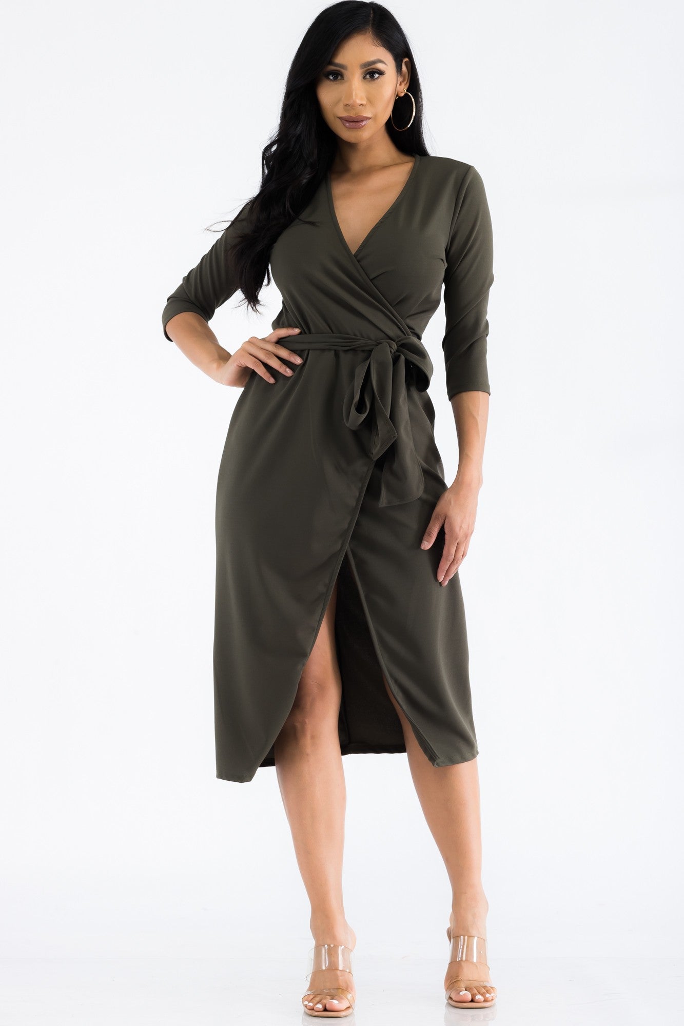 HH535X-SL - MIDI WRAP DRESS