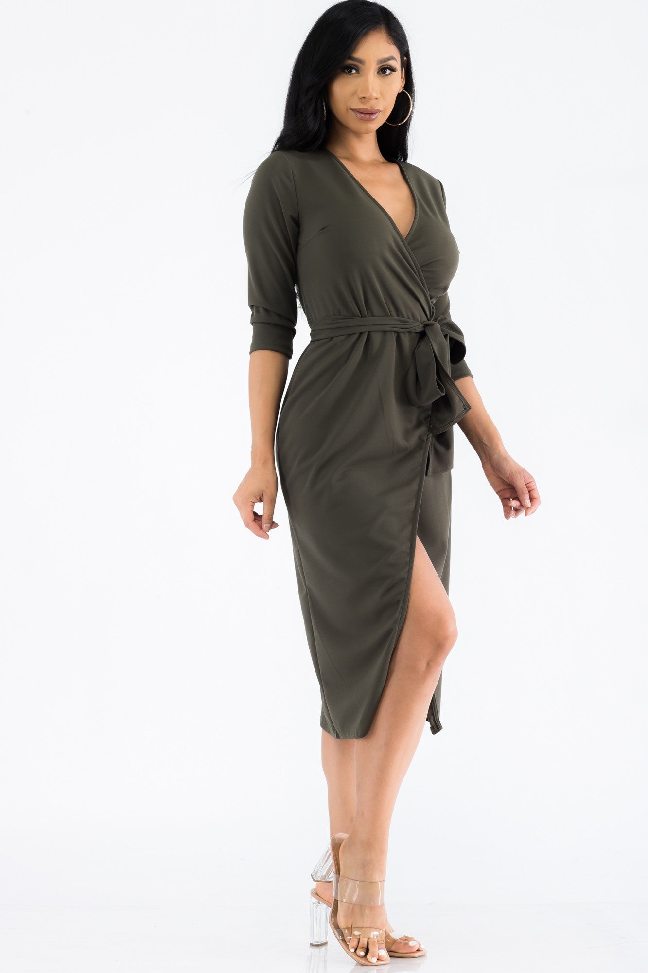 HH535X-SL - MIDI WRAP DRESS