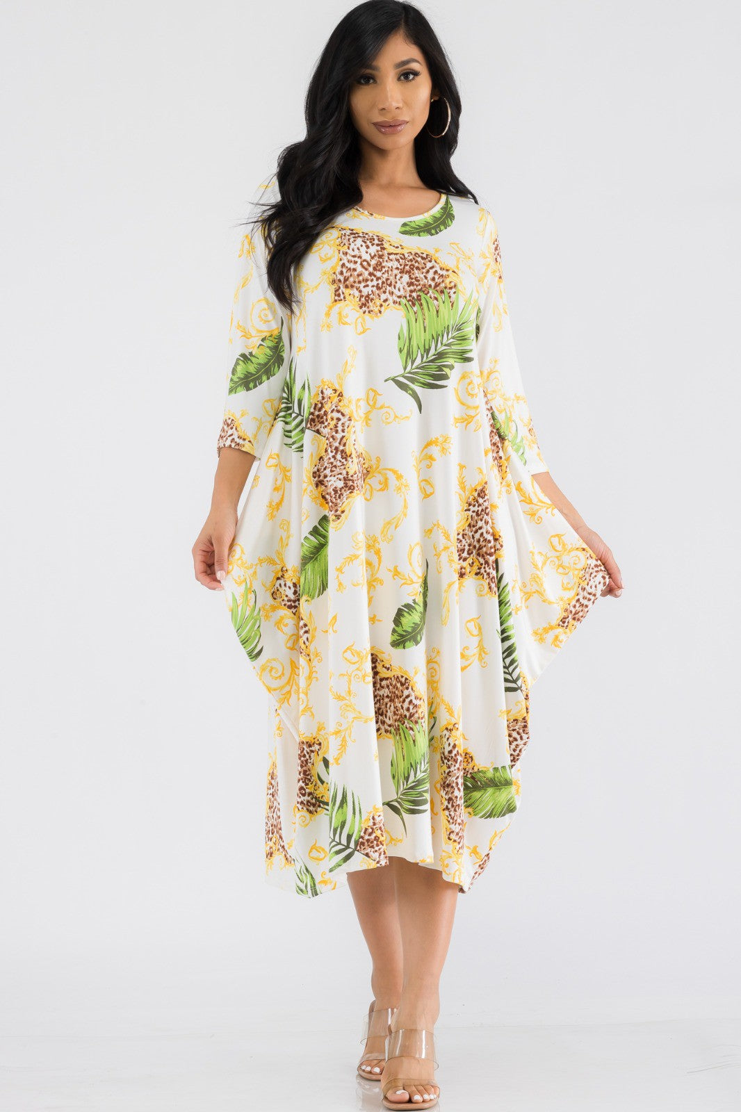 SAN151X-PLM - HAREM MIDI DRESS