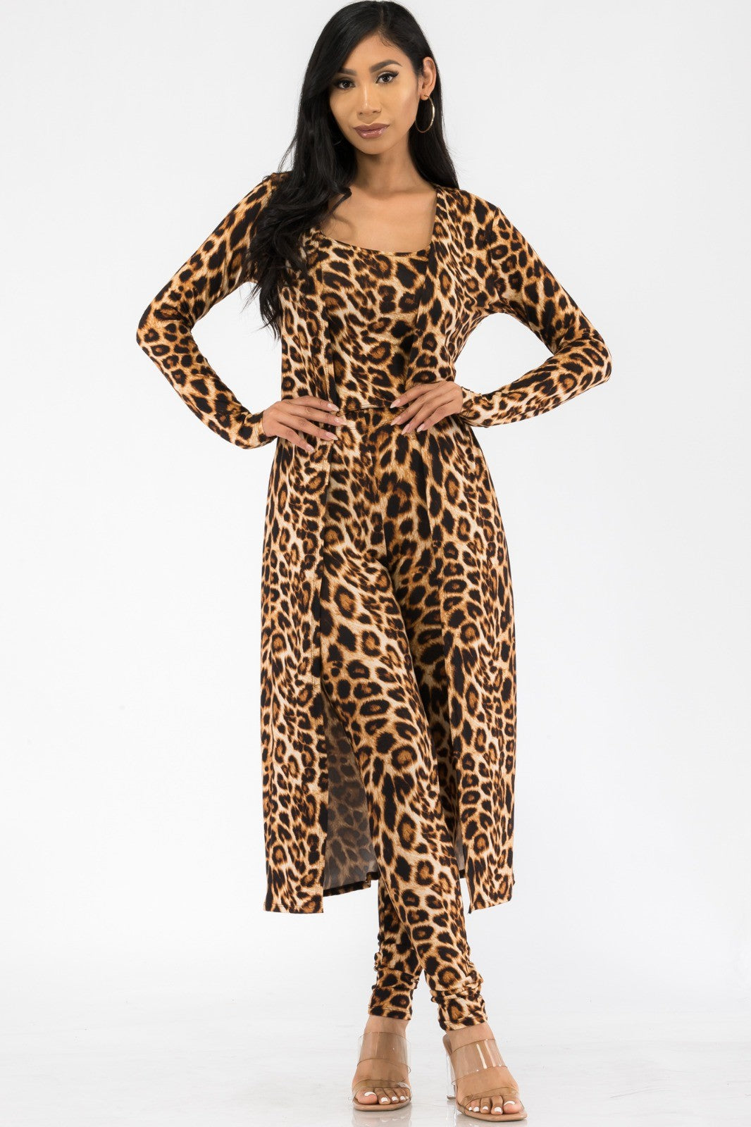 HH624R-LEO - 3 PC Pant and Duster Set