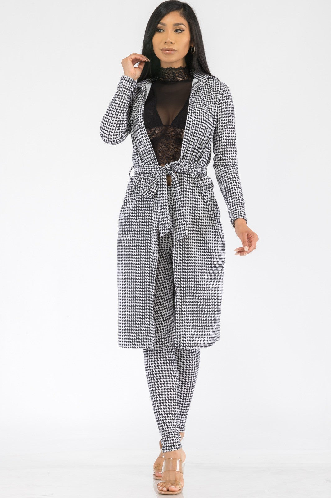 HH577R-HOUNDSTOOTH - 2 PC PANT SET