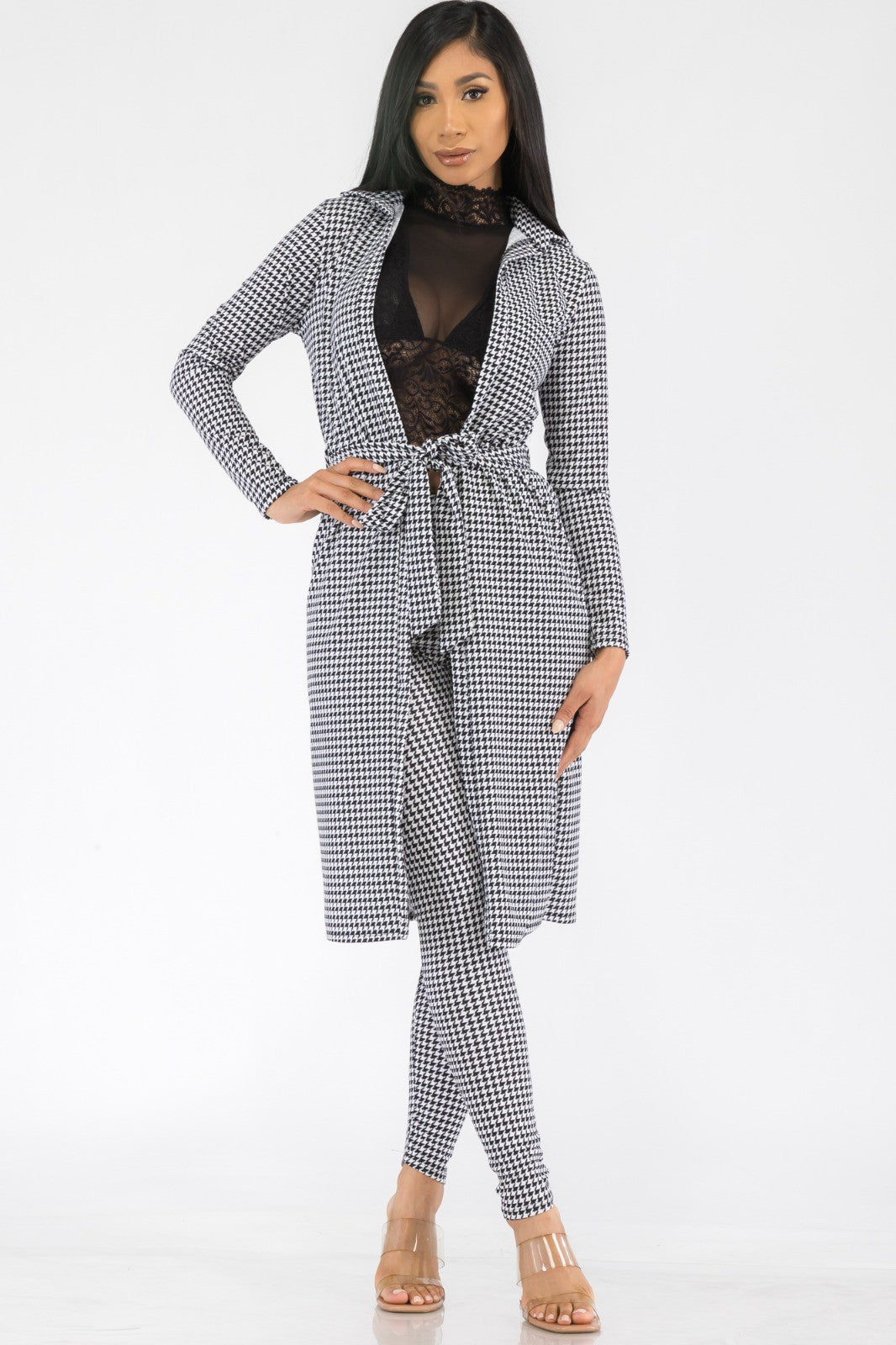 HH577R-HOUNDSTOOTH - 2 PC PANT SET