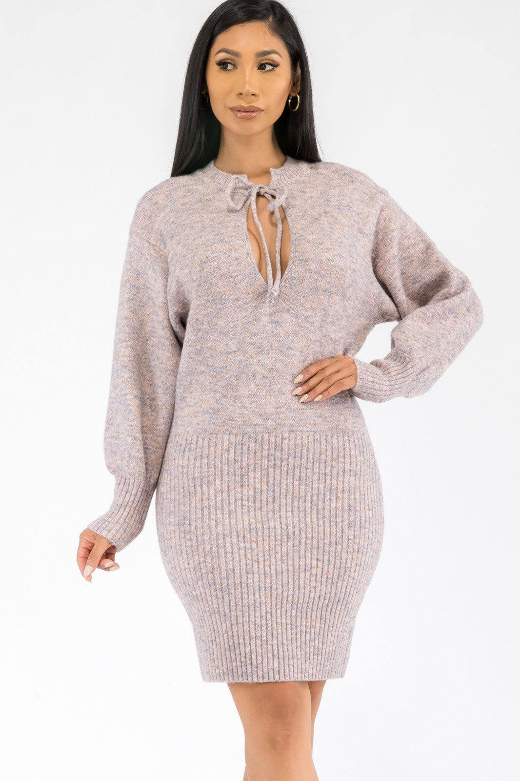 SW500GD - LONG SLEEVE MINI DRESS