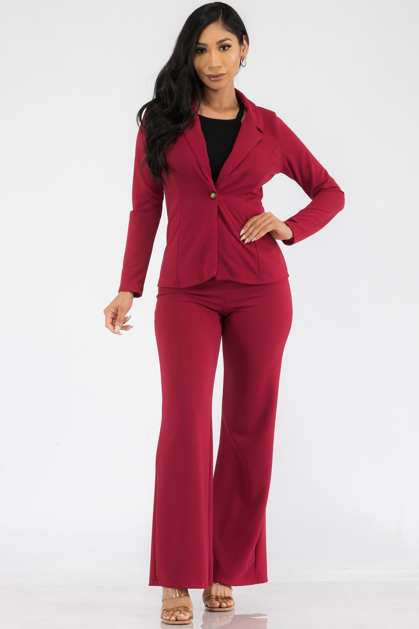 HH715X-SL - 2PC BLAZER AND PANT SUIT