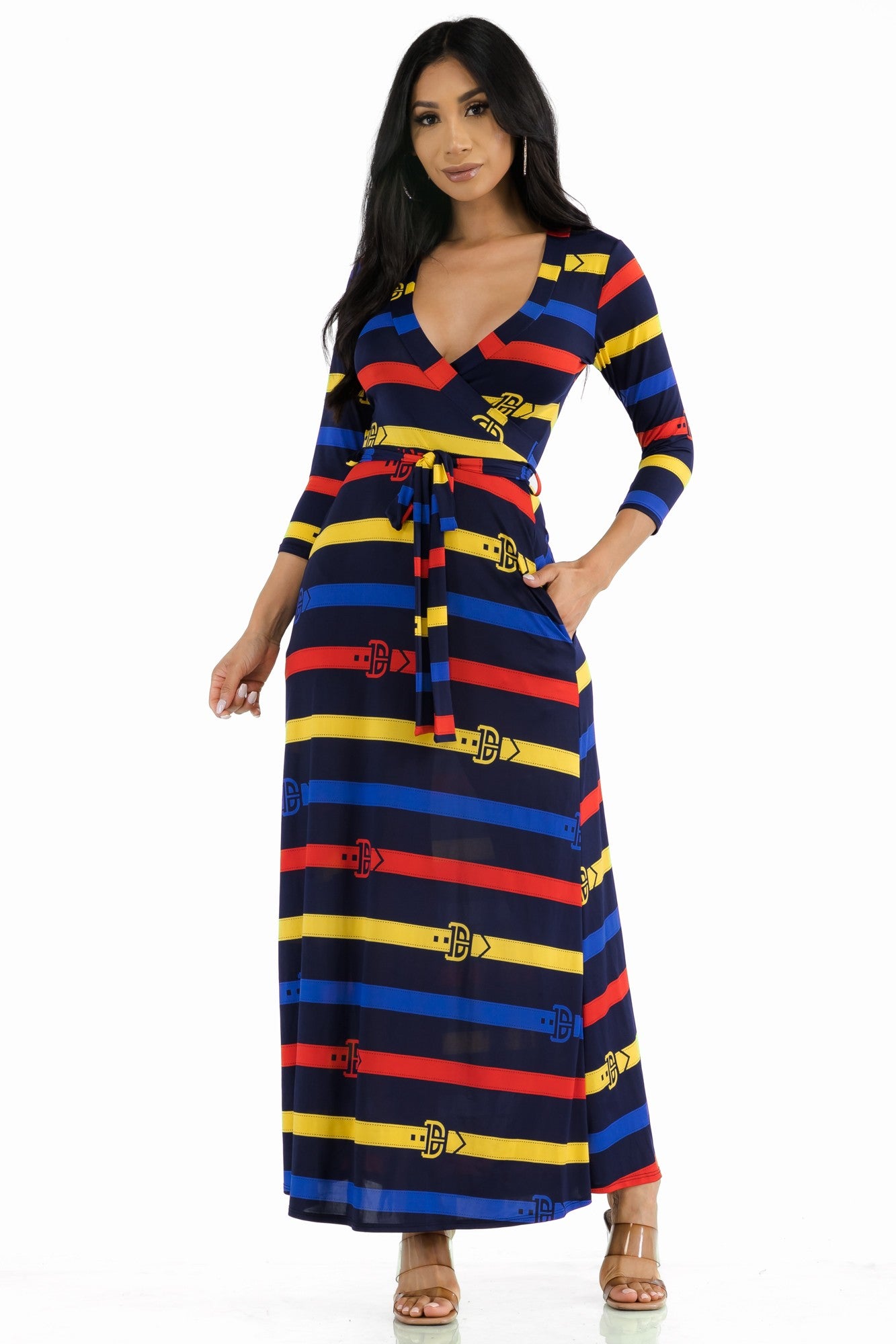 SAN149R-BLT2 - BAROQUE MAXI DRESS