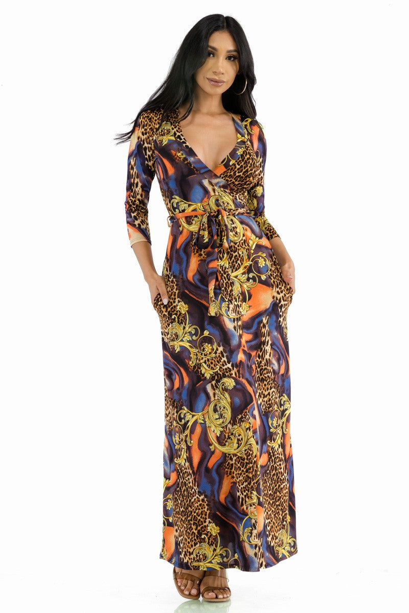 SAN149R-PRINT - VESTIDO MAXI BARROCO