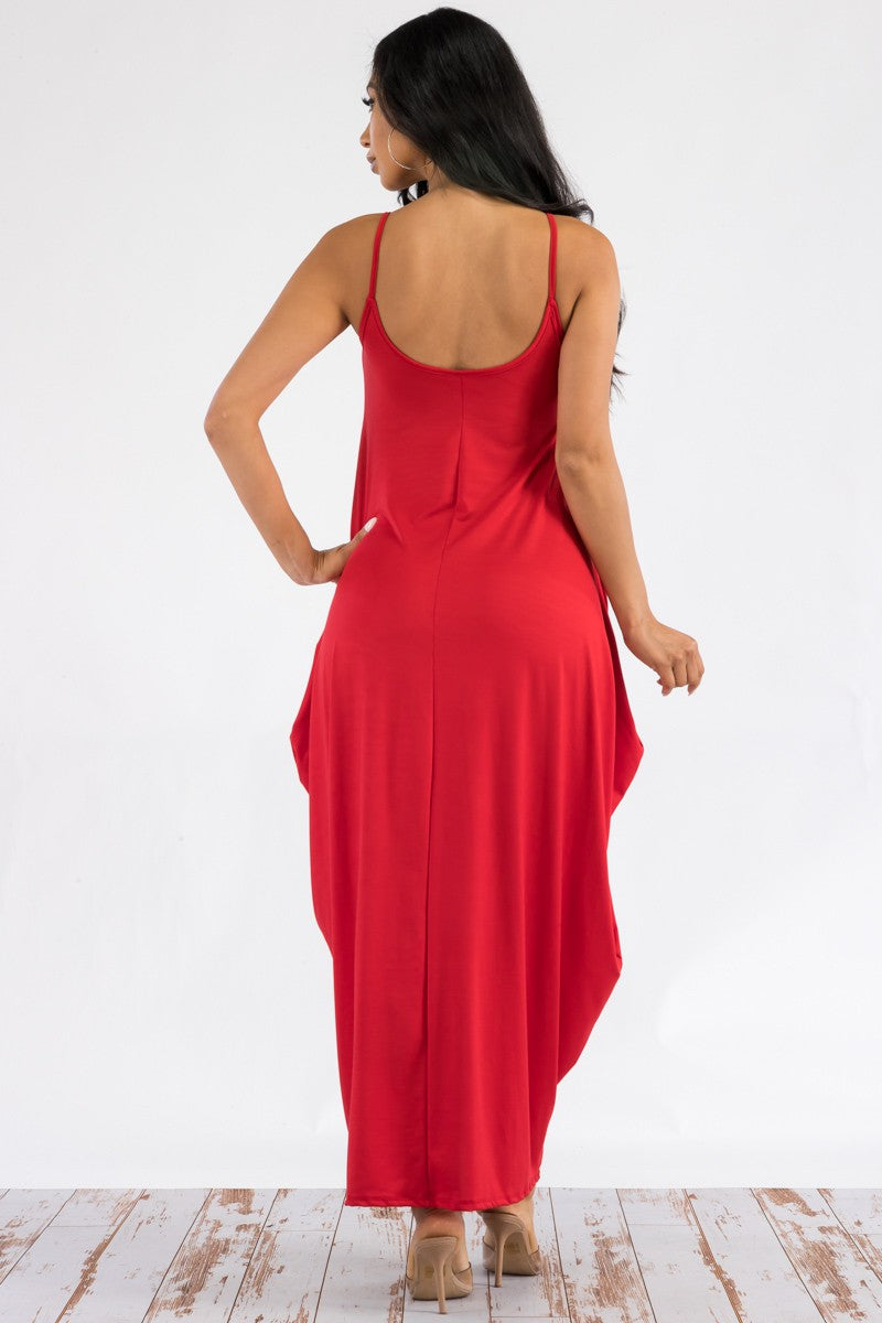 HH645X-SL-NEW - VESTIDO MAXI CAMI CON BOLSILLOS