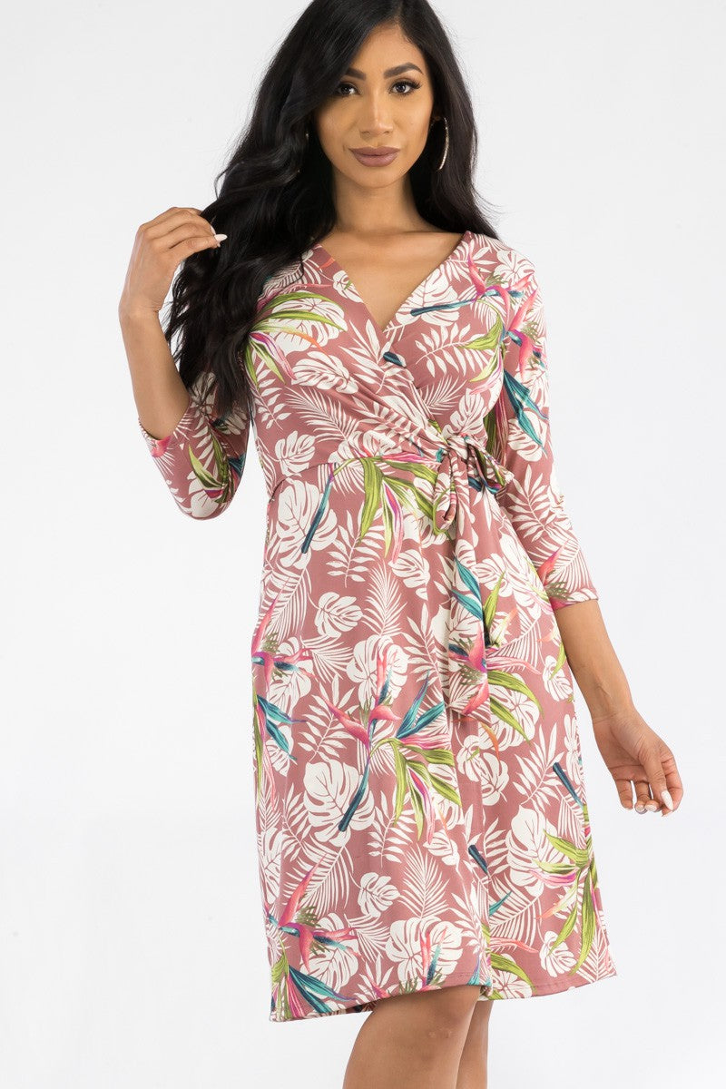 HH467X-PLM - MIDI WRAP DRESS