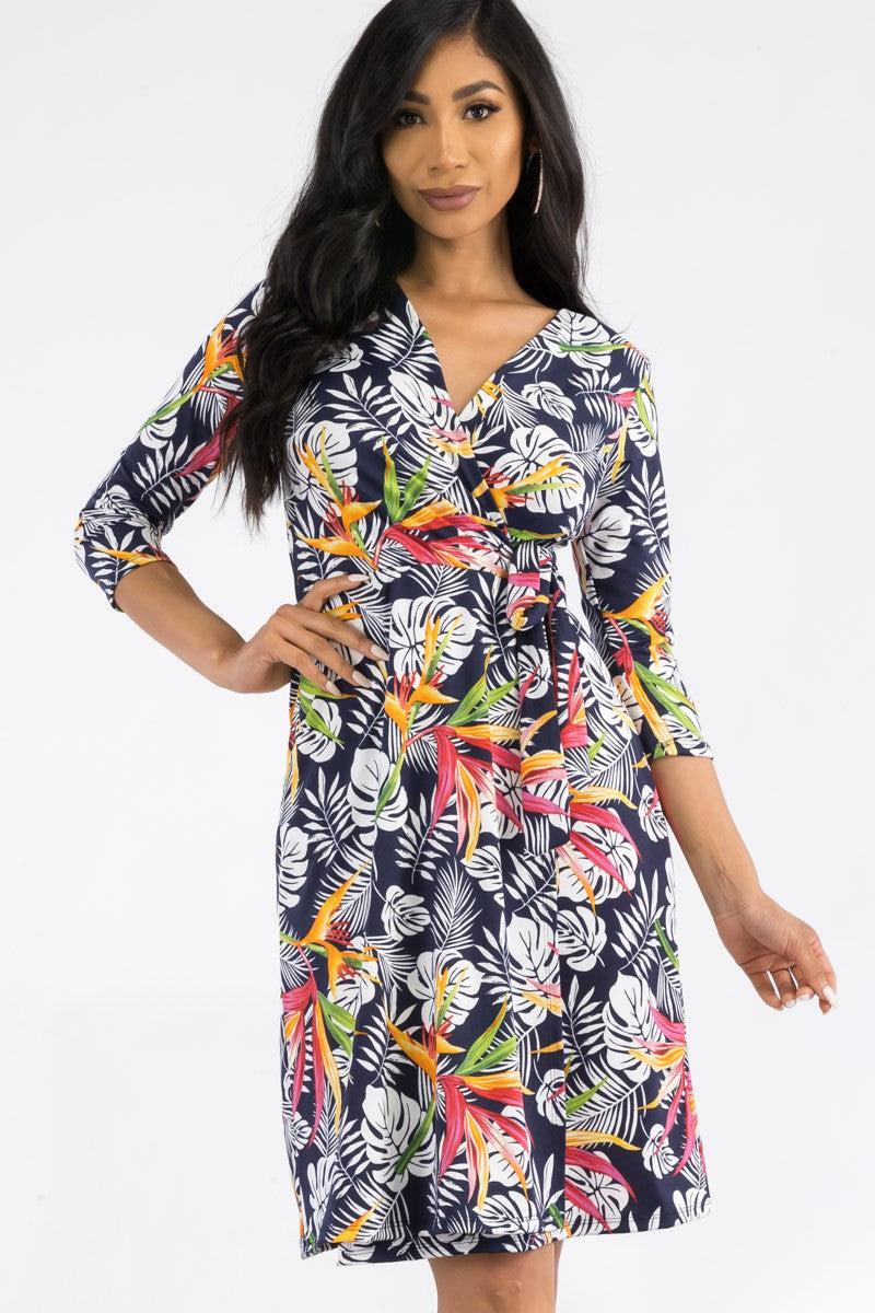 HH467R-PLM - SLIDE SLIT COCKTAIL DRESS