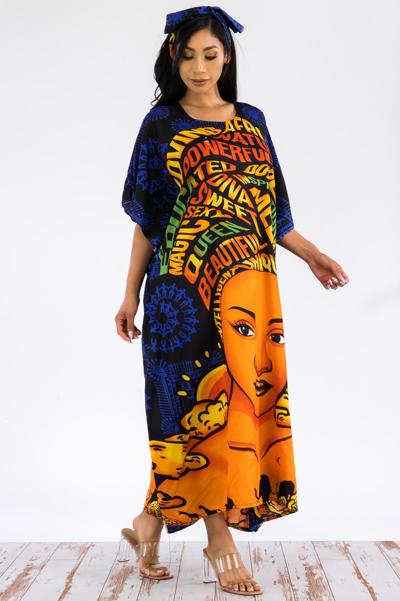 PNA-1425 - LONG KAFTAN with HEADBAND