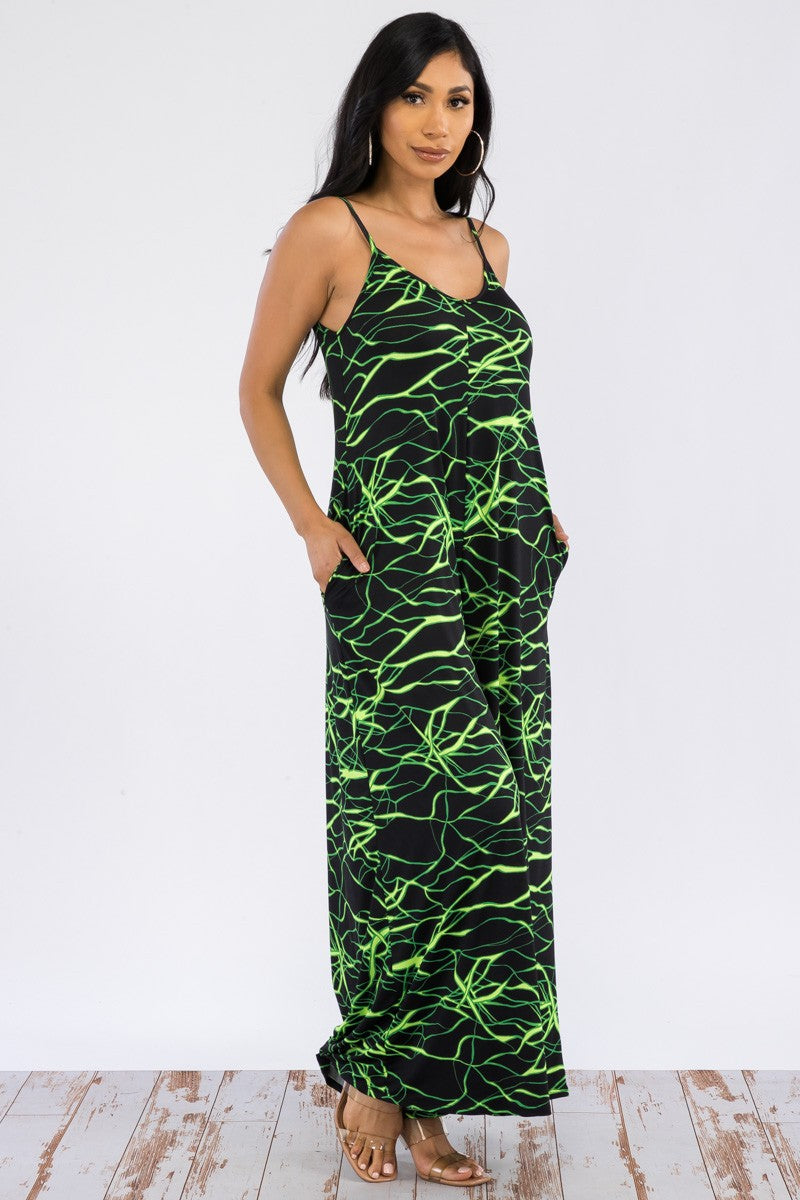 HH697R-LIGHTNING - SPAGHETTI STRAP WIDE LEG JUMPSUIT