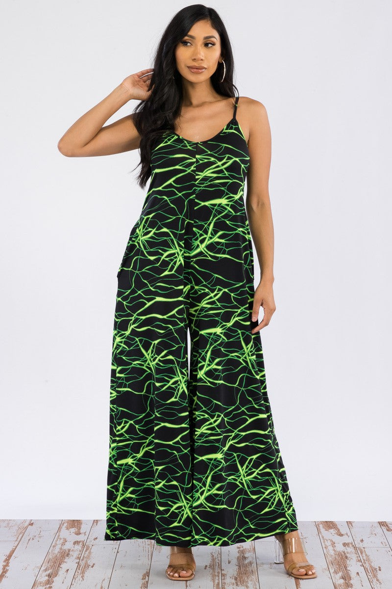 HH697R-P6 Wide-Leg Spaghetti Strap Jumpsuit