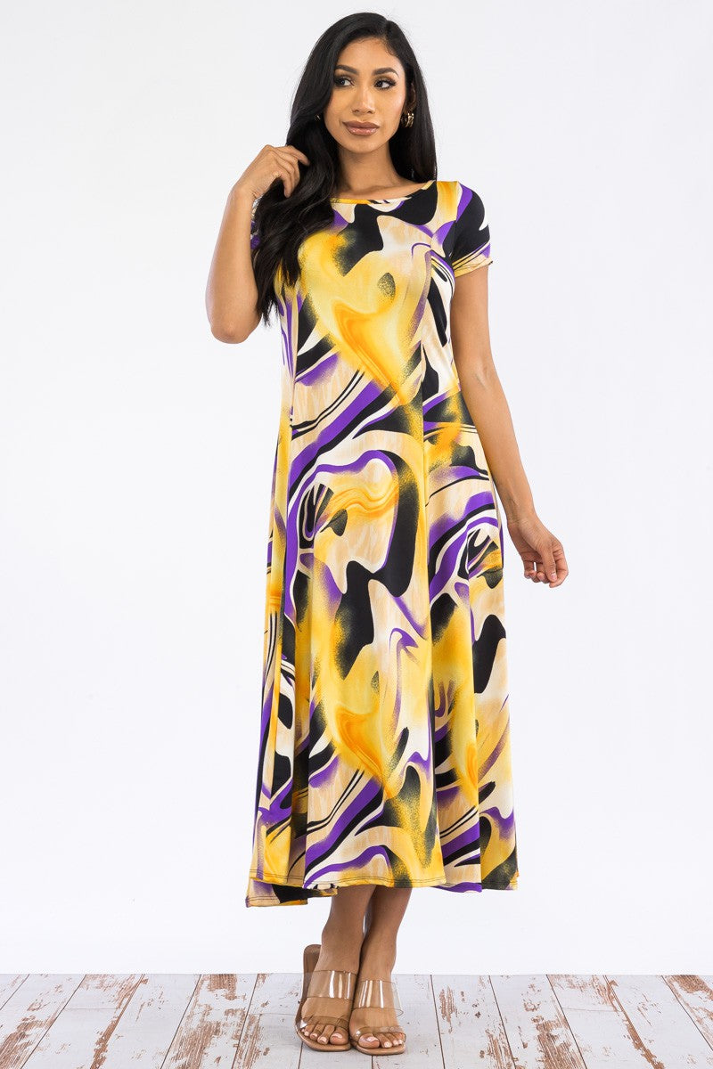 SAN144X-S - CAP SLEEVE MAXI DRESS