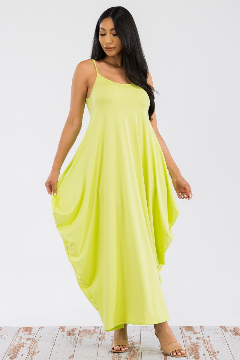 HH645X-SL-NEW - CAMI MAXI DRESS WITH POCKETS