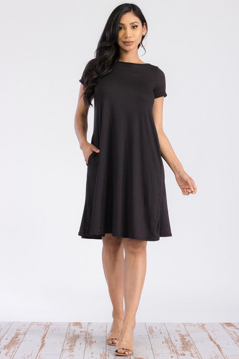 SAN136X-SL-NEW - SHORT SLEEVE TUNIC DRESS