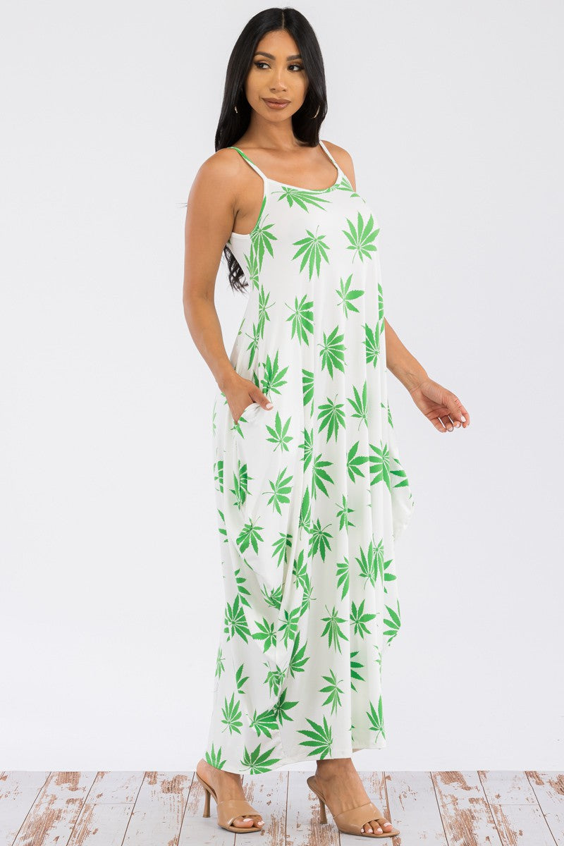 HH645R-MARI - CAMI MAXI DRESS WITH POCKETS