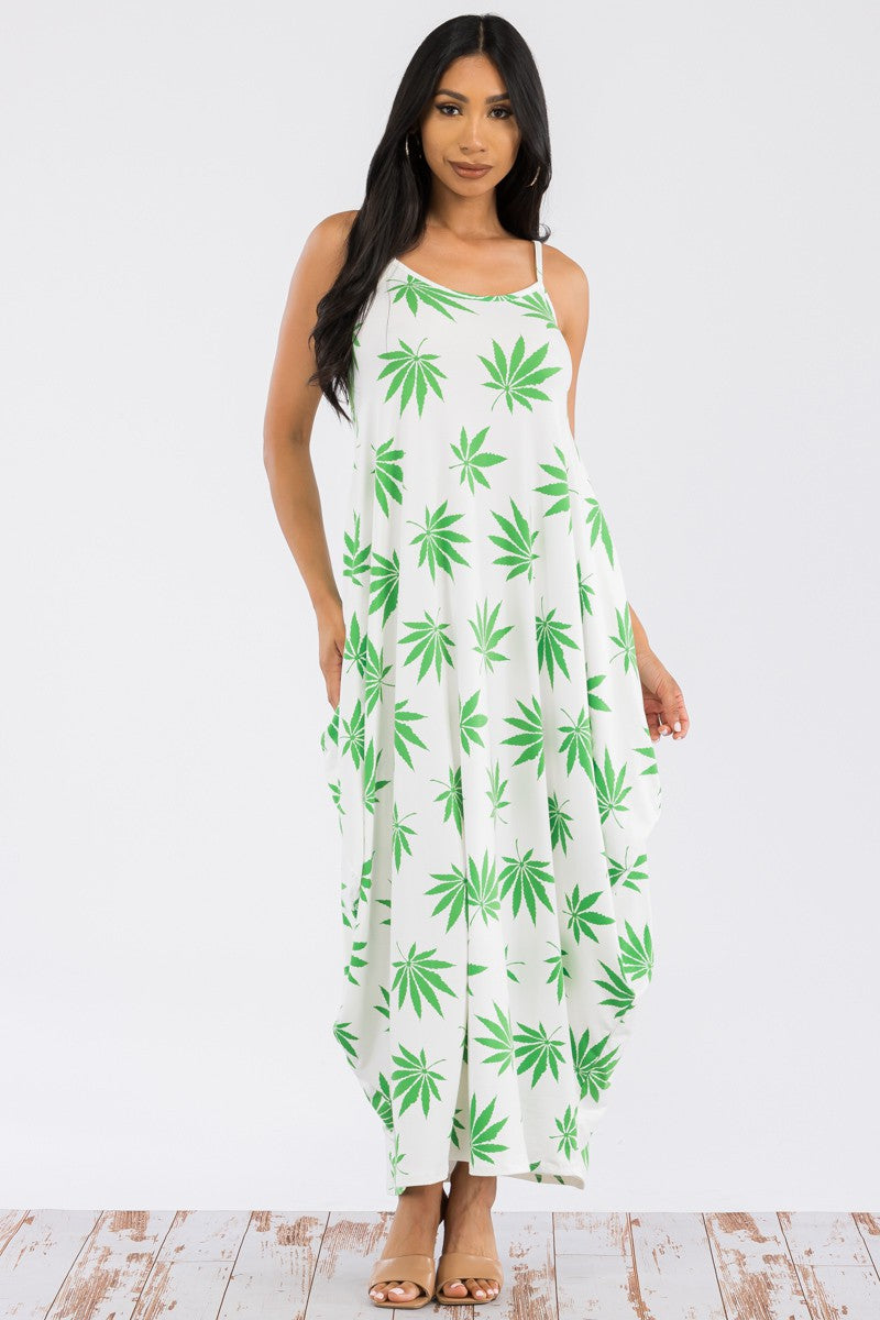 HH645R-MARI - CAMI MAXI DRESS WITH POCKETS