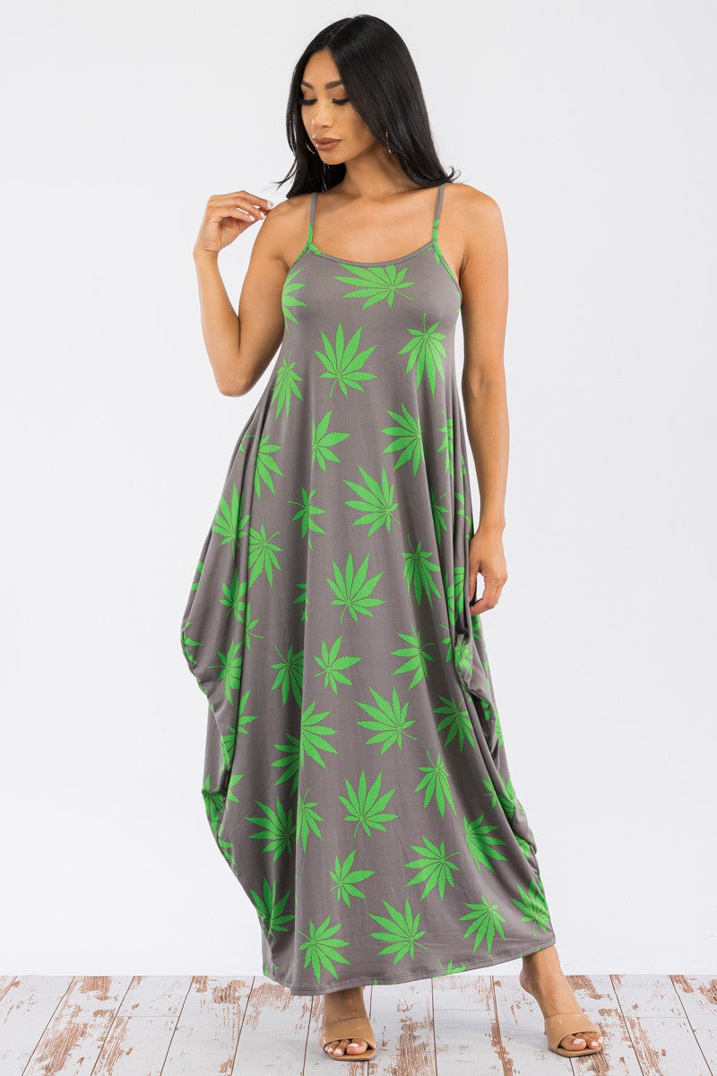 HH645X-MARI - CAMI MAXI DRESS WITH POCKETS