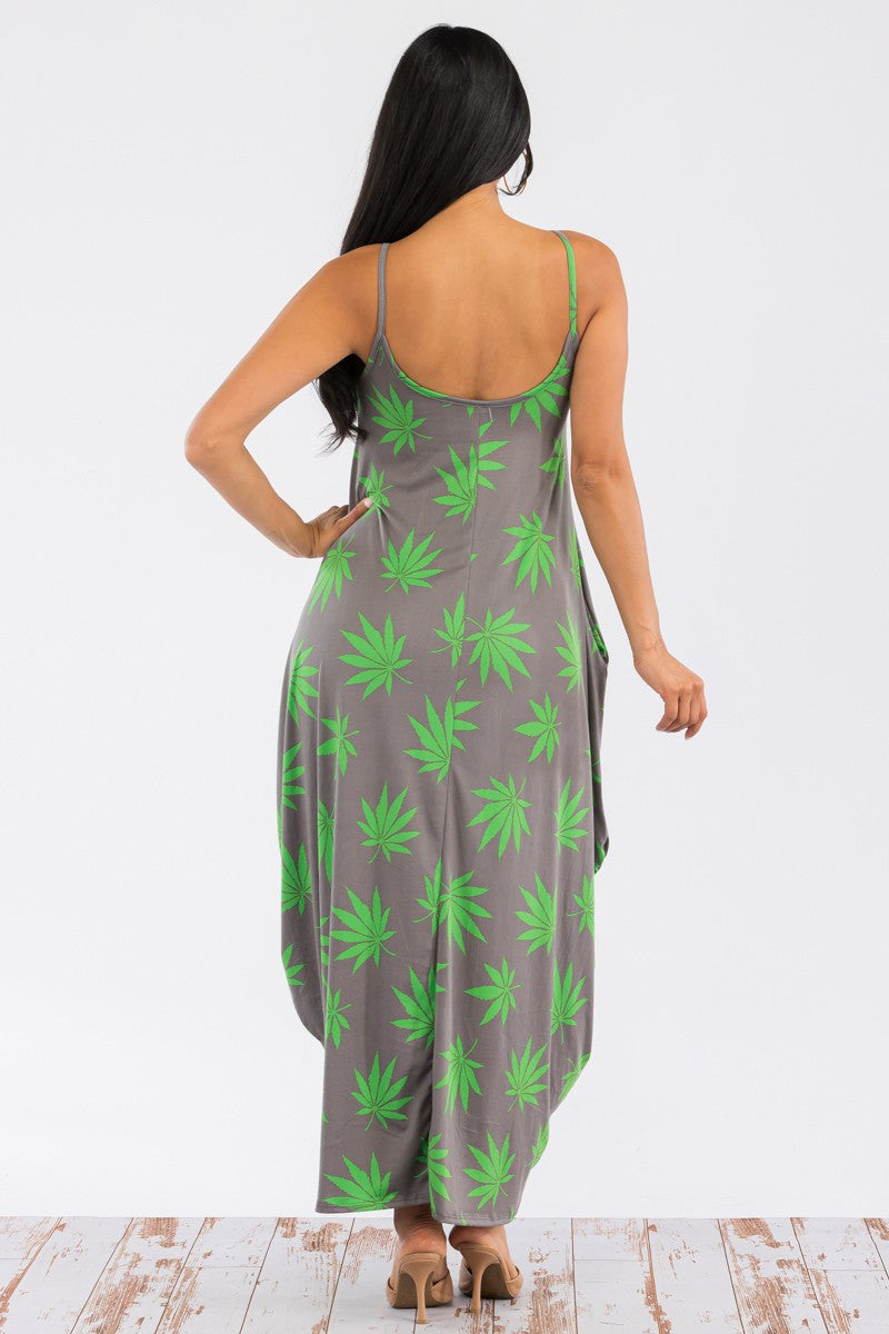 HH645R-MARI - CAMI MAXI DRESS WITH POCKETS