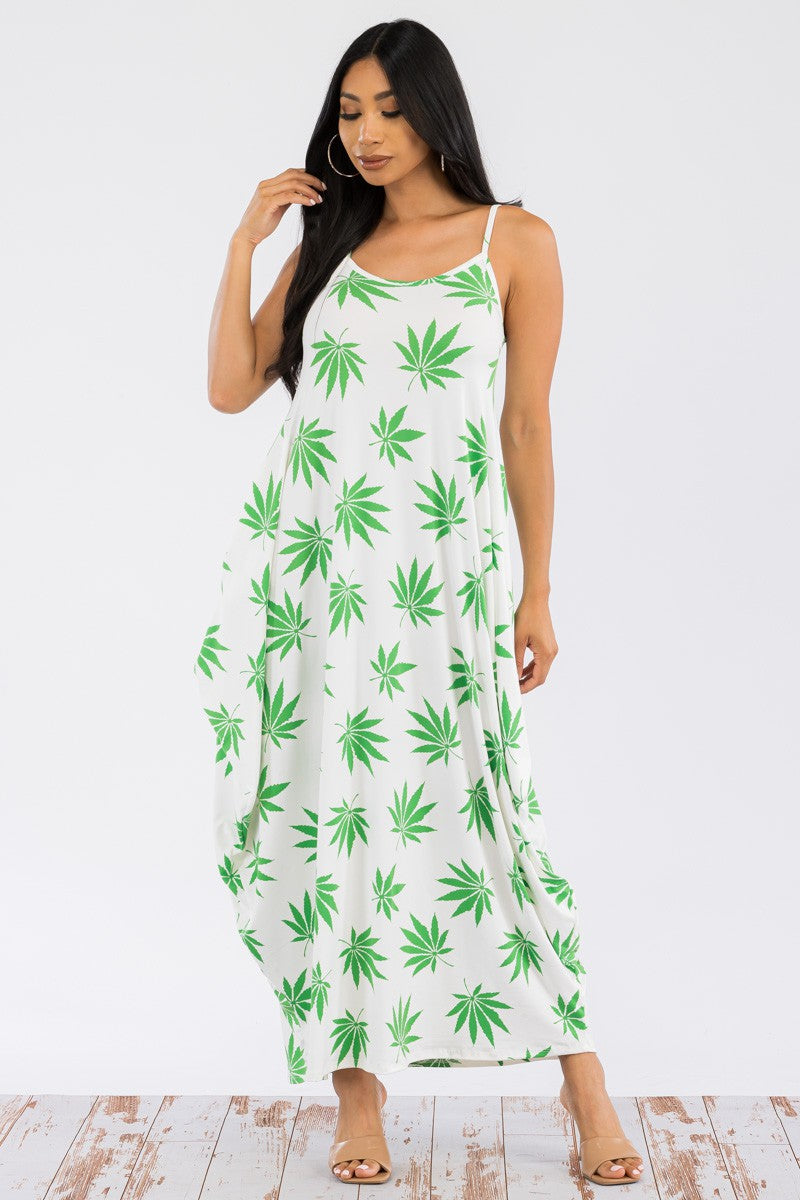 HH645R-MARI - CAMI MAXI DRESS WITH POCKETS