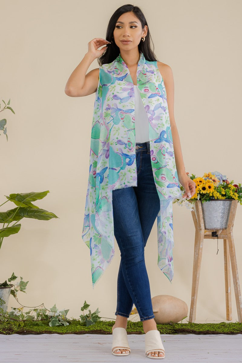 HDF3941 - KIMONO ABIERTO CON ESTAMPADO DE MARIPOSAS