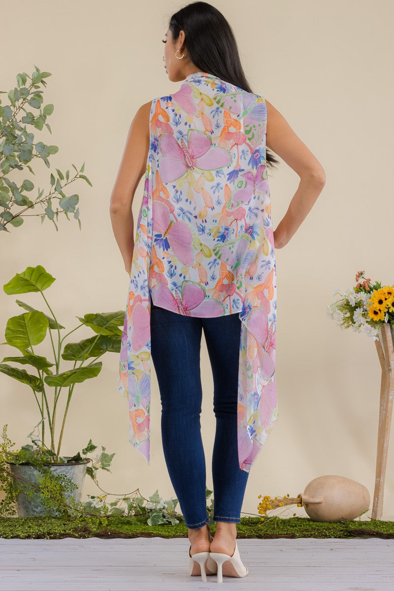 HDF3941 - KIMONO ABIERTO CON ESTAMPADO DE MARIPOSAS