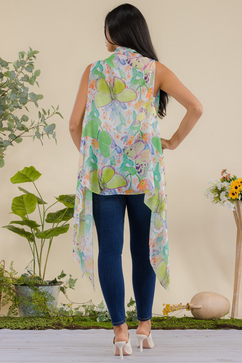 HDF3941 - KIMONO ABIERTO CON ESTAMPADO DE MARIPOSAS