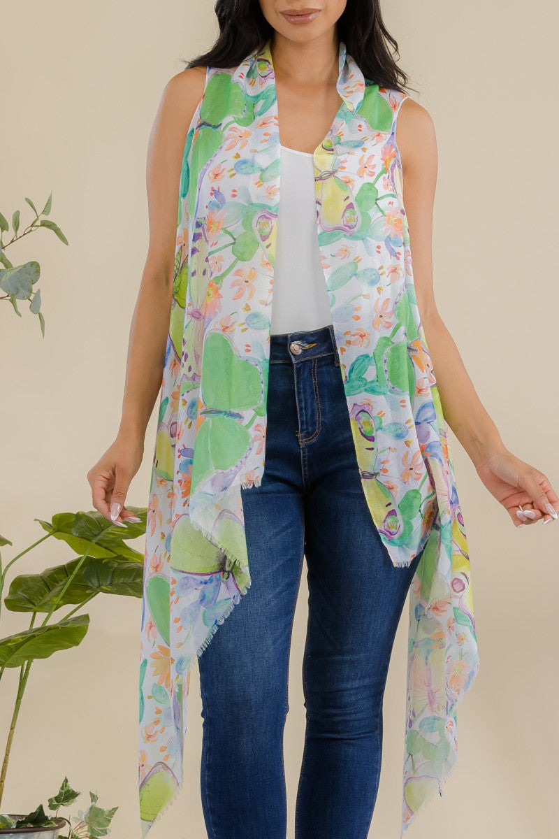 HDF3941 - KIMONO ABIERTO CON ESTAMPADO DE MARIPOSAS