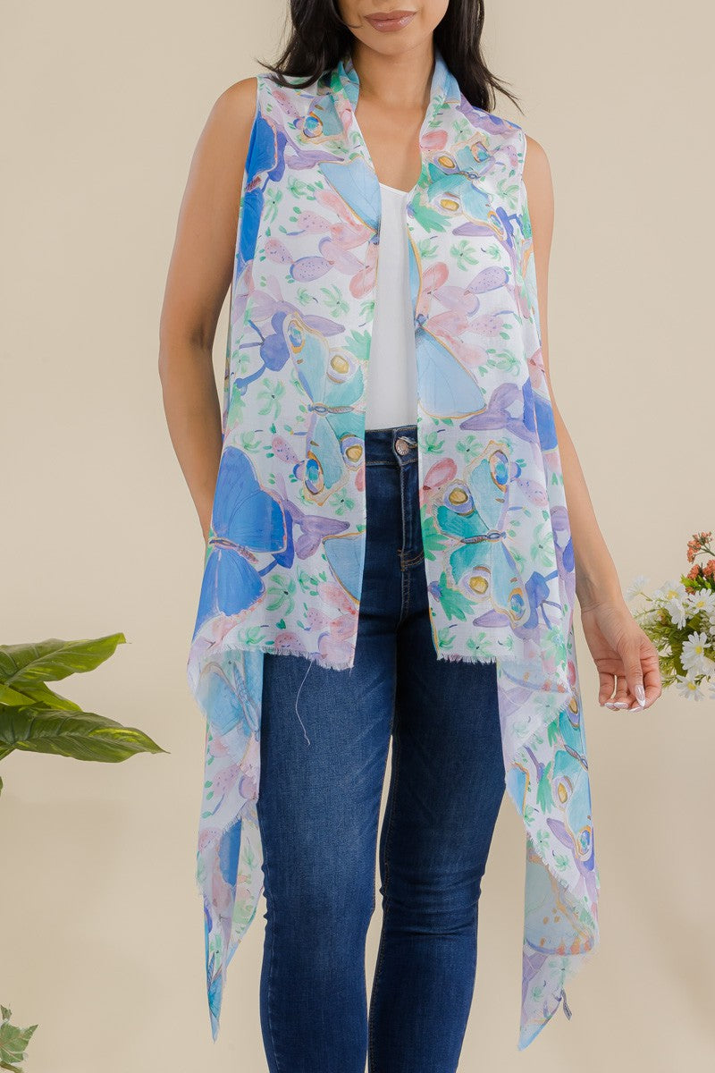 HDF3941 - KIMONO ABIERTO CON ESTAMPADO DE MARIPOSAS