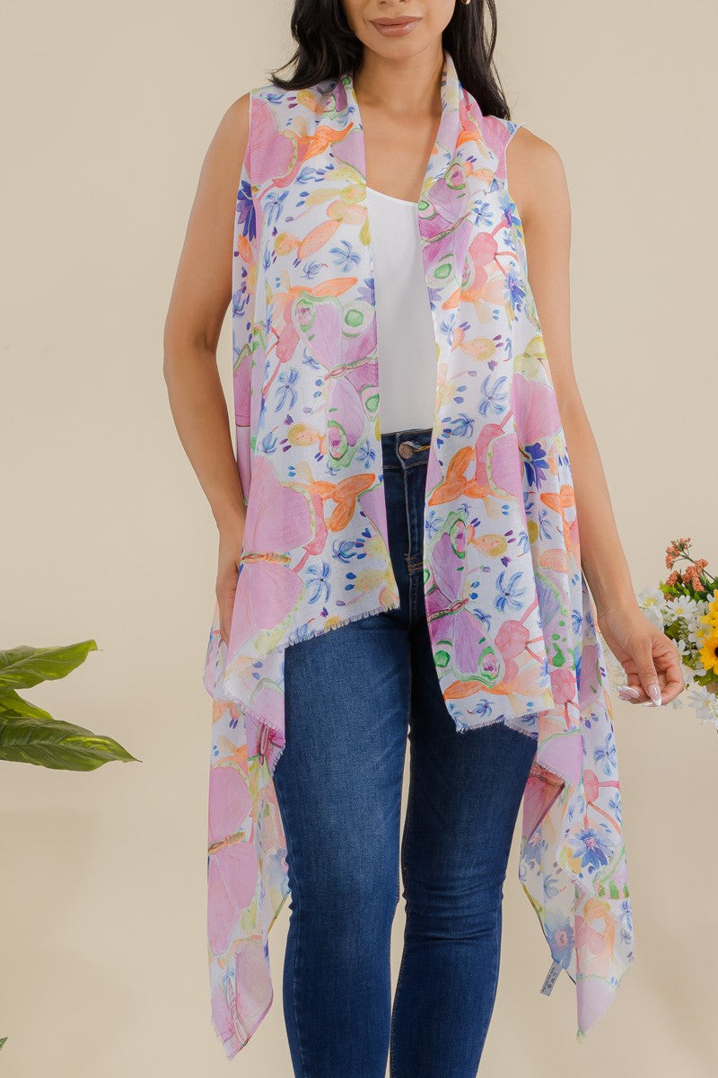 HDF3941 - KIMONO ABIERTO CON ESTAMPADO DE MARIPOSAS