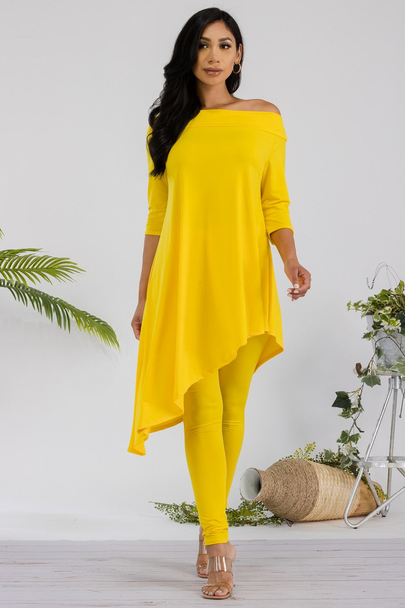 HH690R-SL -  2 PC OFF SHOULDER TOP AND LEGGING SET