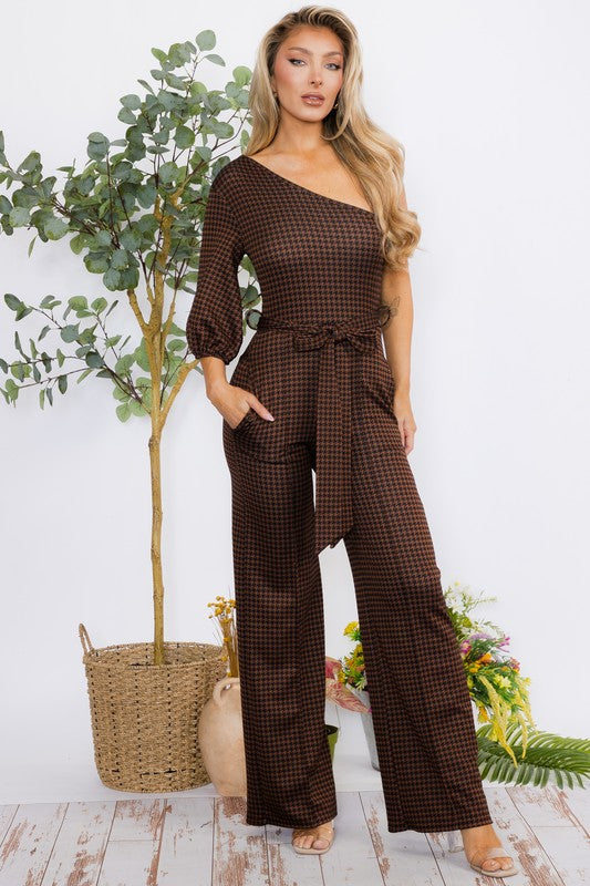 HH667R-P - One shoulder jumpsuit Regular Size