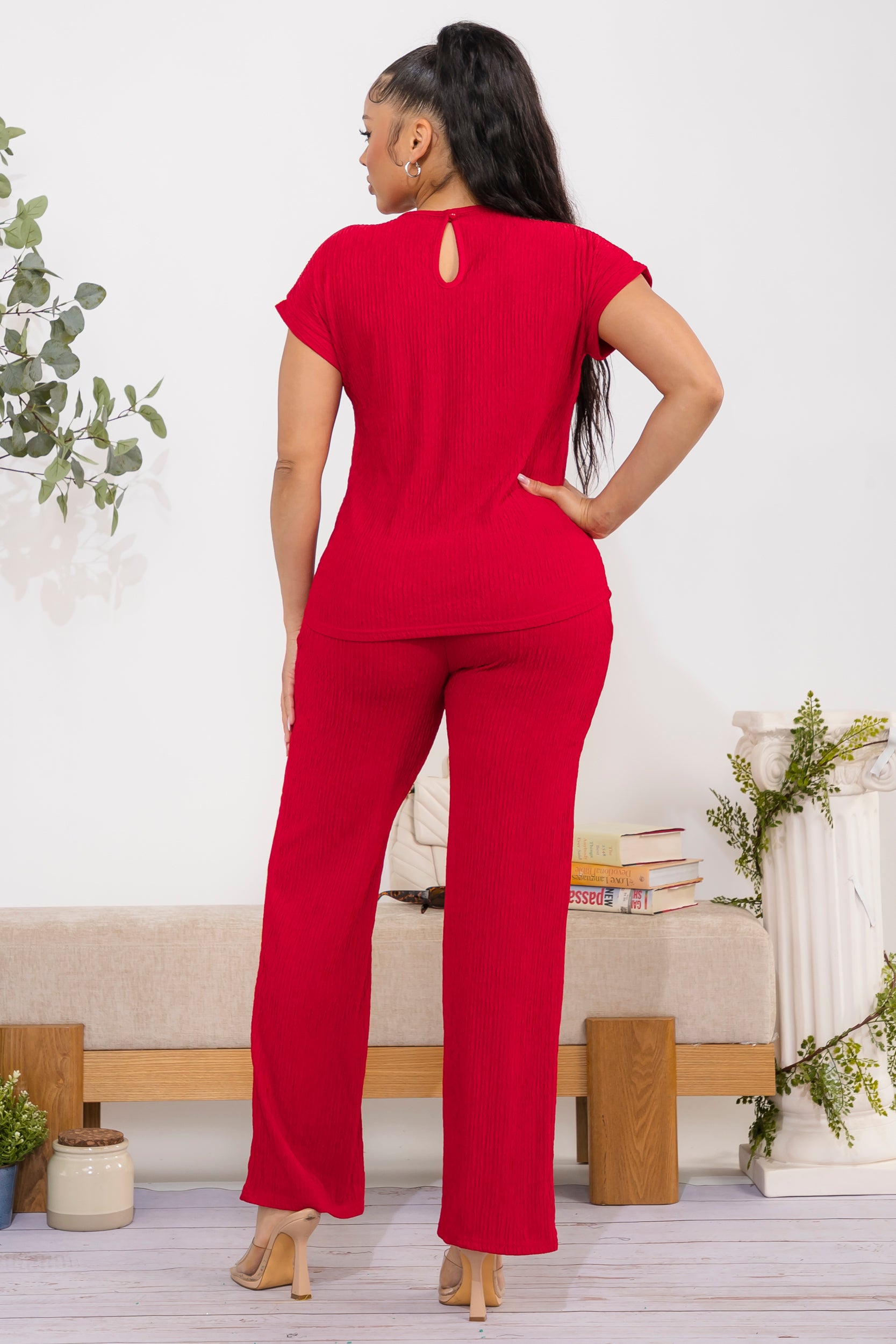 S25651-R Ribbed Relaxed Two Piece Set