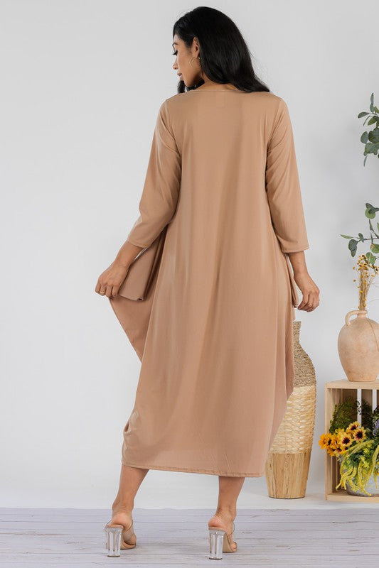 SAN151CX-S Harem Midi Dress Long Sleeve