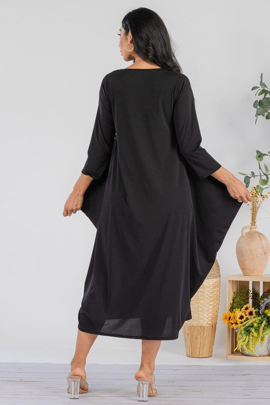 SAN151C-S Harem Midi Dress Long Sleeve