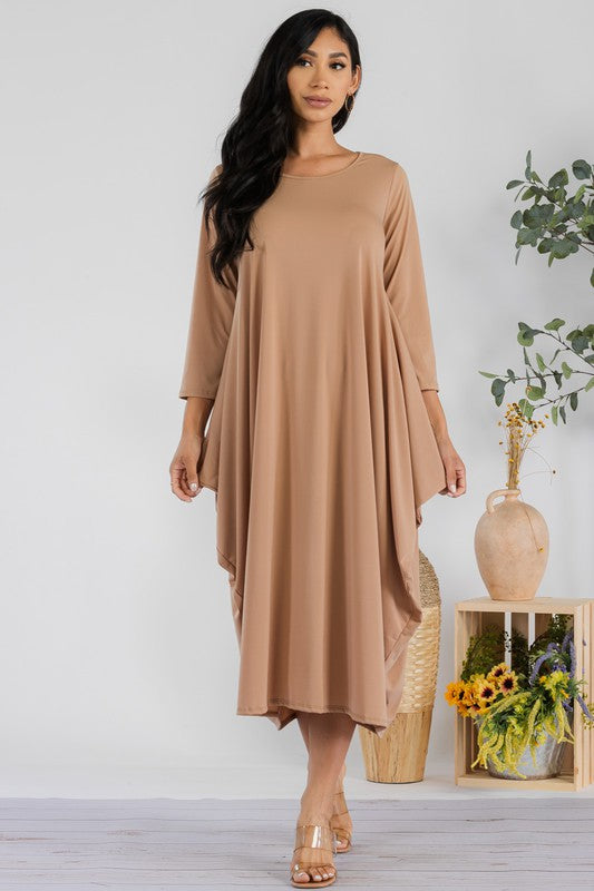 SAN151CX-S Harem Midi Dress Long Sleeve