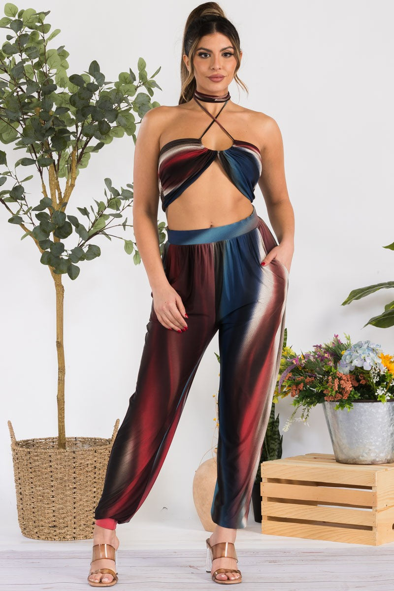 2403-2 - 2PC CROP TOP AND PANT SET