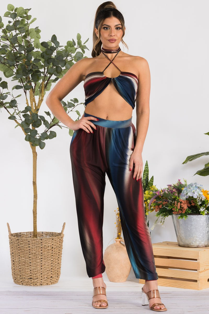 2403-2 - 2PC CROP TOP AND PANT SET