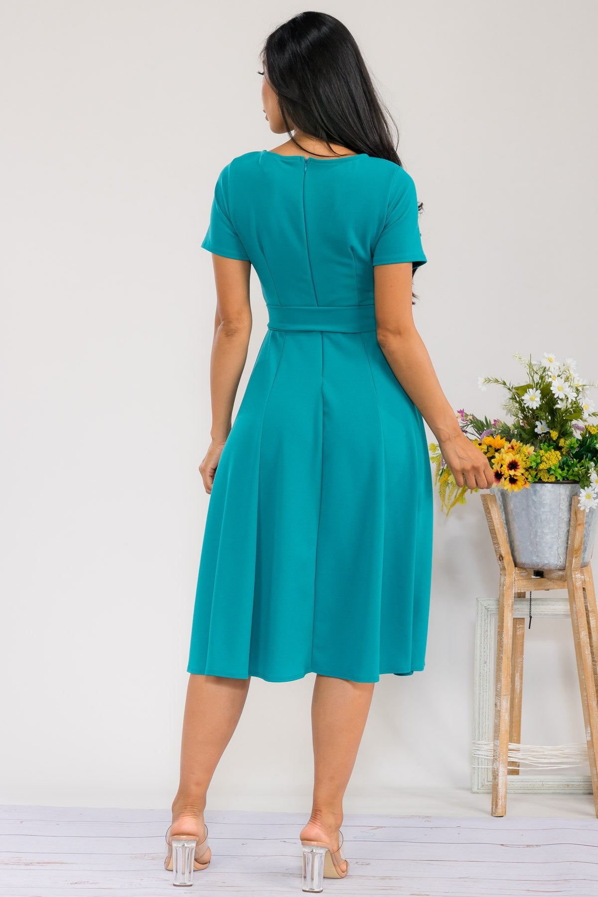 S25669-R - Flattering Midi Dress