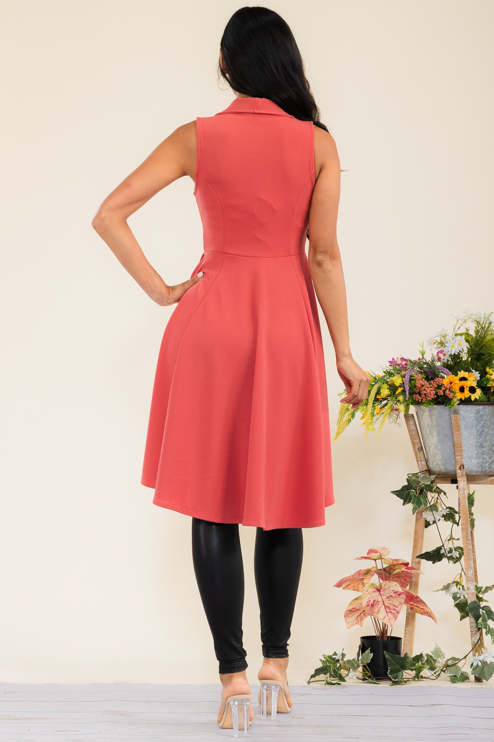 HH757R-S2 Sleeveless Hi-lo Cardigan