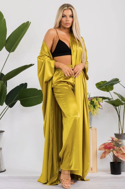 HH707R-S Duster Pants & Robe 2 Piece Set