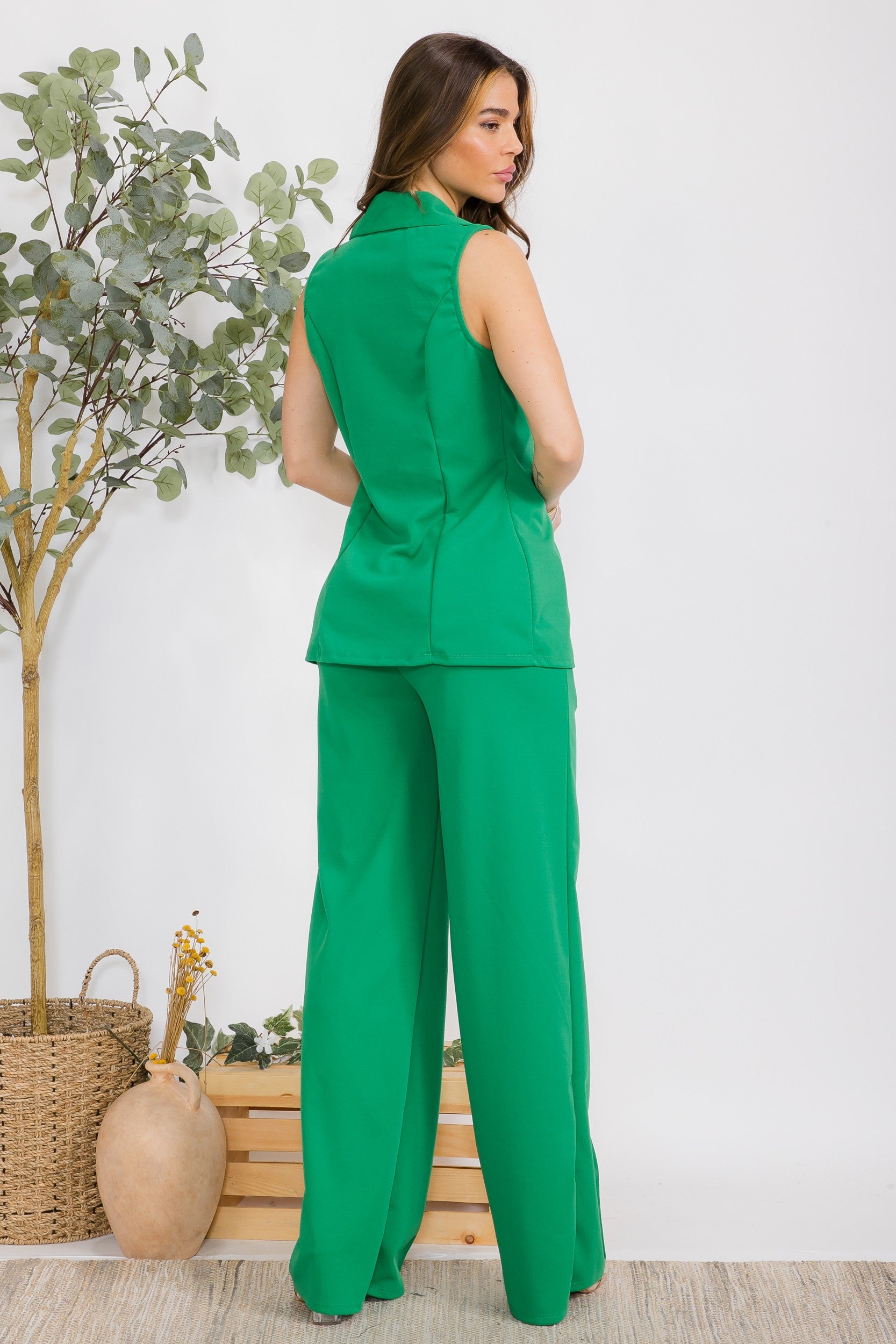 S25671-R - 2 PC VEST AND PANT SET