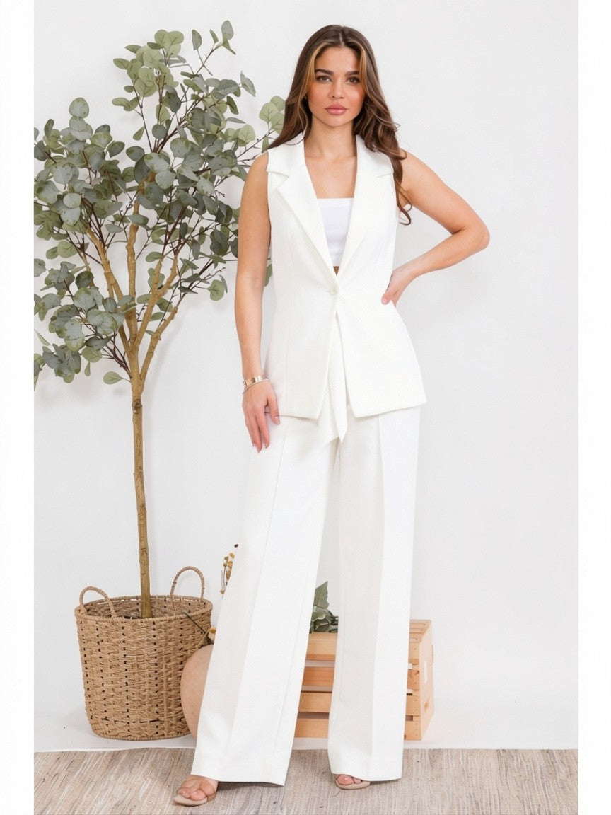 S25671-R - 2 PC VEST AND PANT SET