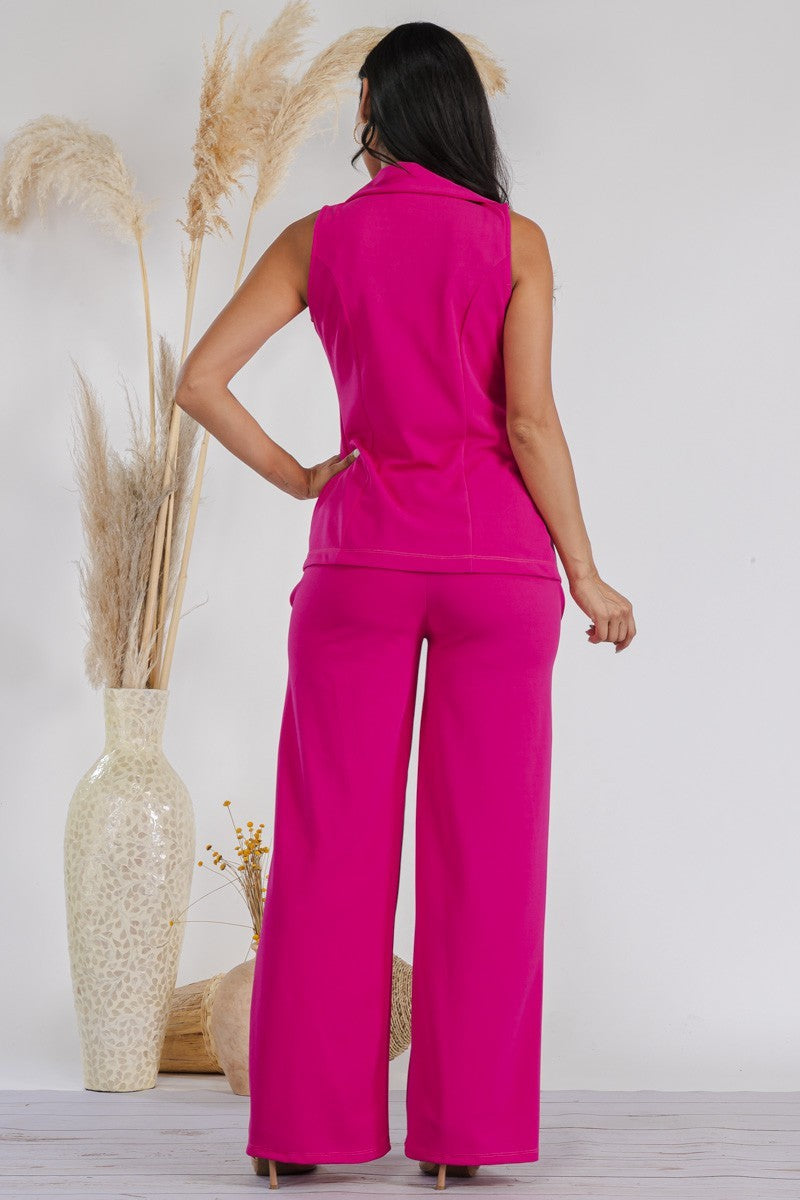 S25671-R - 2 PC VEST AND PANT SET