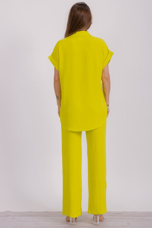 HH776X-S1 PLUS SIZE Two Pieces Shirt and Pants Set